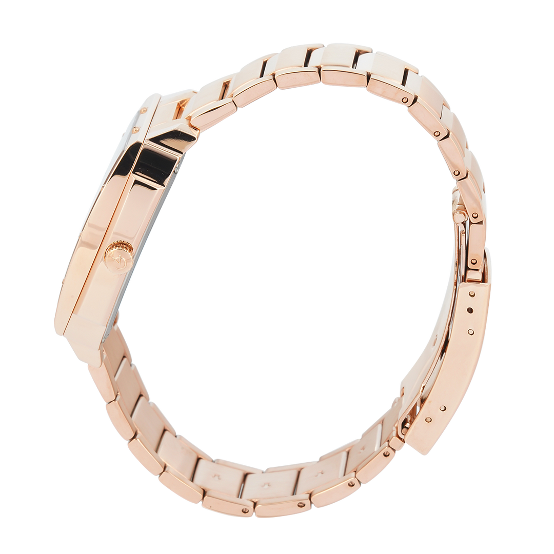 Jam Tangan Alexandre Christie Fashion AC 6376 BFBRGLN Women Rose Gold Dial Rose Gold Stainless Steel Strap