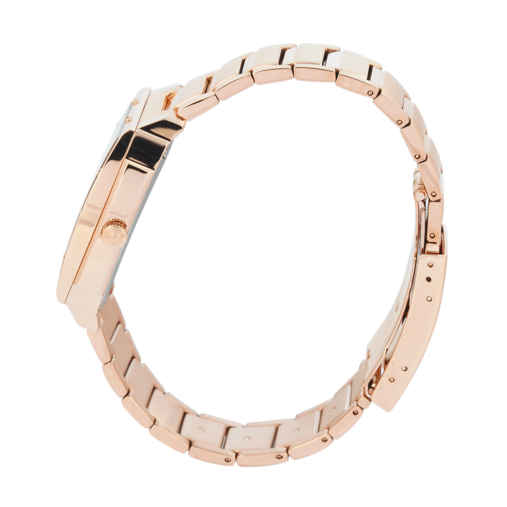 Jam Tangan Alexandre Christie Fashion AC 6376 BFBRGSLRG Women Silver Dial Rose Gold Stainless Steel Strap