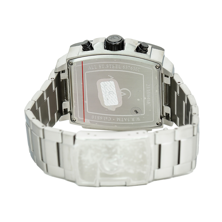 Jam Tangan Alexandre Christie AC 6376 MCBTBBA Men Black Dial Silver Stainless Steel Strap