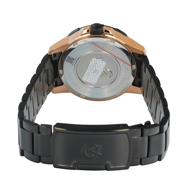 Jam Tangan Women Alexandre Christie Chronograph AC 6410 BFBBRBA2 Women Black Dial Black Stainless Steel Strap