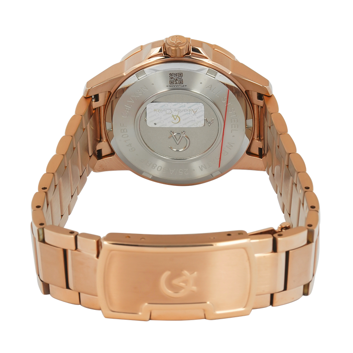 Jam Tangan Women Alexandre Christie Chronograph AC 6410 BFBRGSL2 Women Silver Dial Rose Gold Stainless Steel Strap