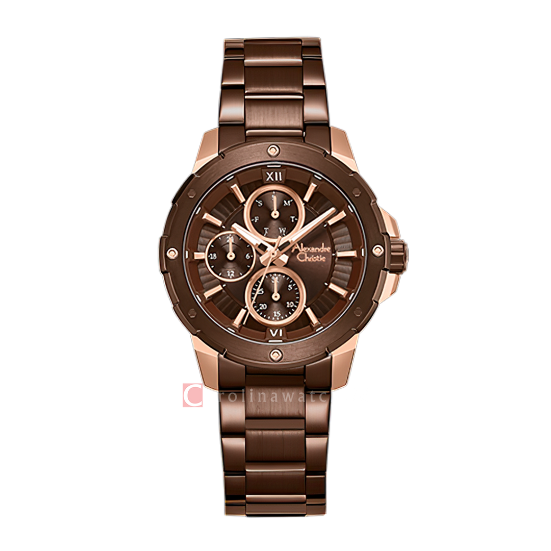 Jam Tangan Women Alexandre Christie Chronograph AC 6410 BFBROBO2 Women Brown Dial Brown Stainless Steel Strap