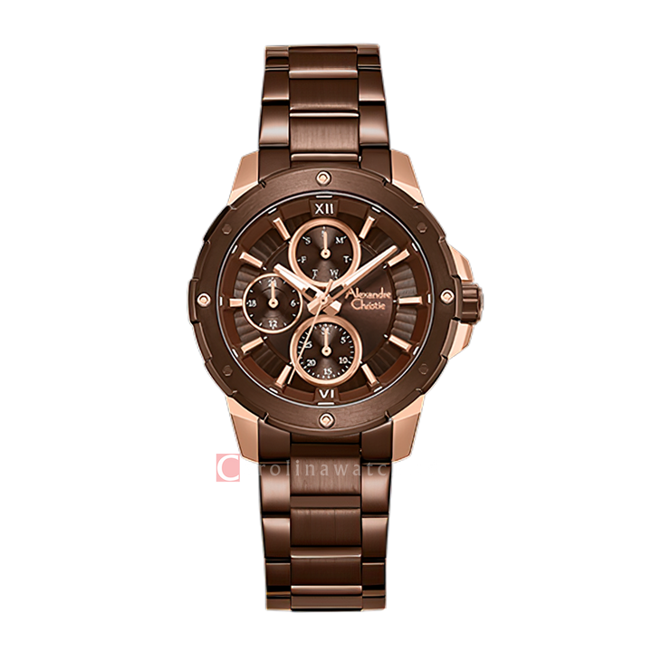 Jam Tangan Women Alexandre Christie Chronograph AC 6410 BFBROBO2 Women Brown Dial Brown Stainless Steel Strap