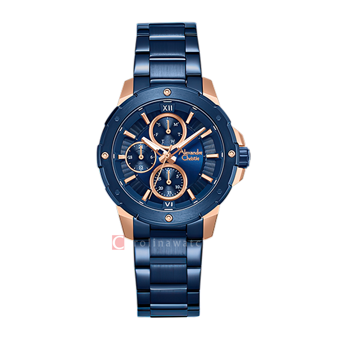 Jam Tangan Women Alexandre Christie Chronograph AC 6410 BFBURBU2 Women Blue Dial Blue Stainless Steel Strap