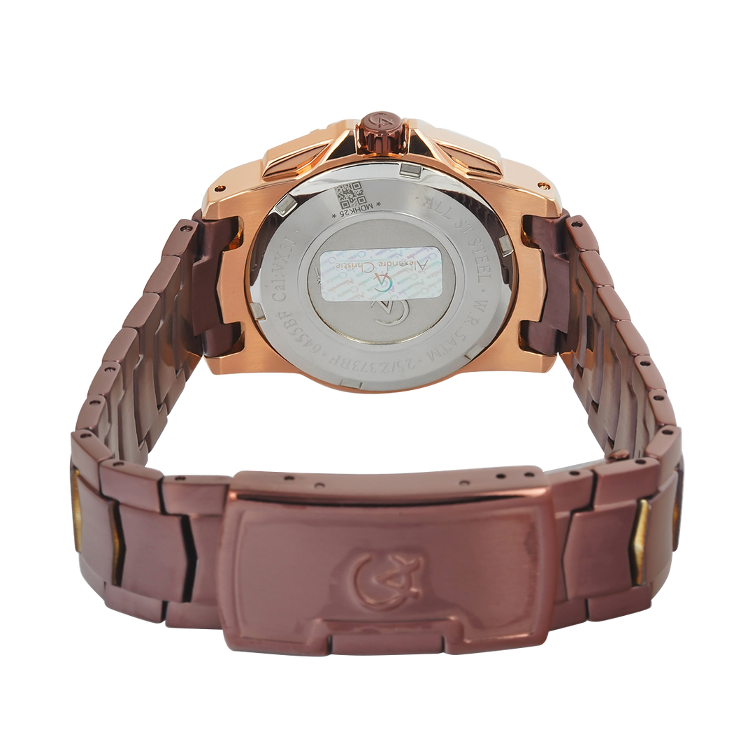 Jam Tangan Alexandre Christie AC 6455 BFBROBO Women Brown Dial Brown Stainless Steel Strap