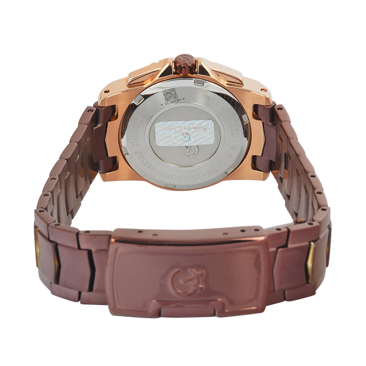 Jam Tangan Alexandre Christie AC 6455 BFBROBO Women Brown Dial Brown Stainless Steel Strap