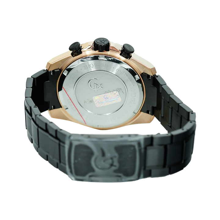 Jam Tangan Alexandre Christie Chronograph AC 6503 MCBBRBA Men Black Dial Black Stainless Steel Strap