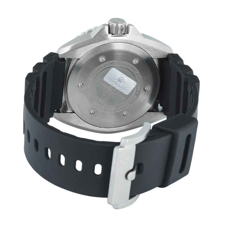 Jam Tangan Alexandre Christie AC 6541 MERTBSL Men Silver Dial Black Rubber Strap