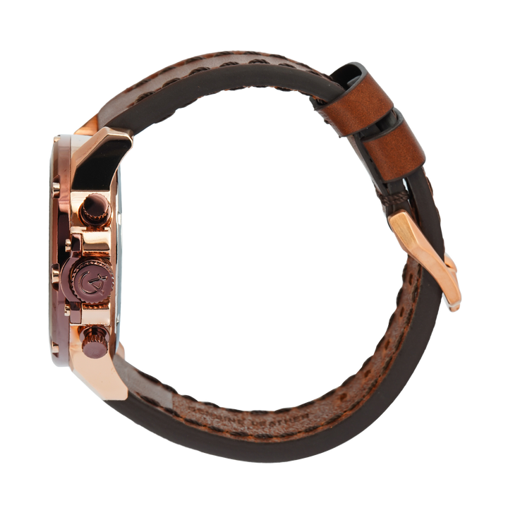 Jam Tangan Alexandre Christie AC 6564 MCLROBO Men Analog Dial Brown Leather Strap