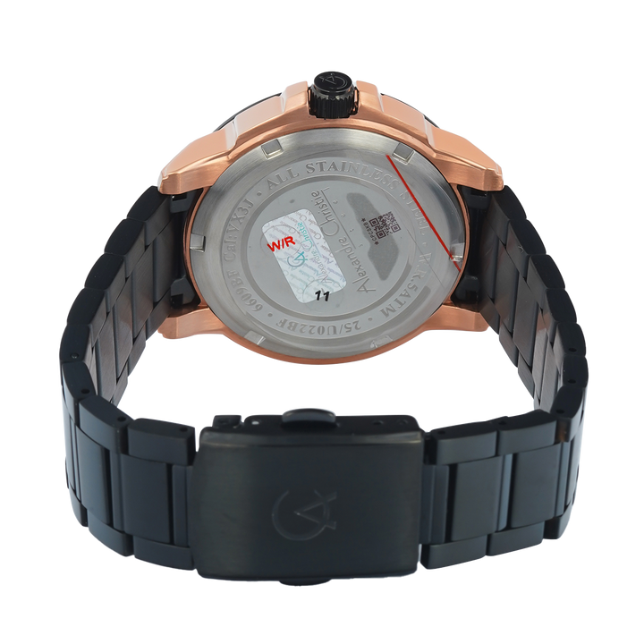 Jam Tangan Alexandre Christie AC 6609 BFBBRBA Women Black Dial Black Stainless Steel Strap