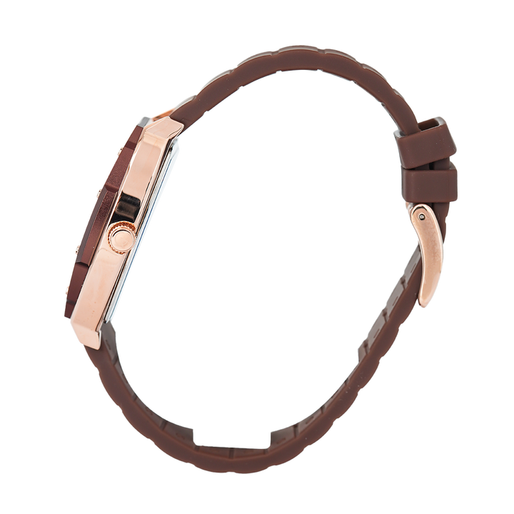 Jam Tangan Alexandre Christie Eternity AC 6628 BFRROBO Women Brown Dial Brown Rubber Strap