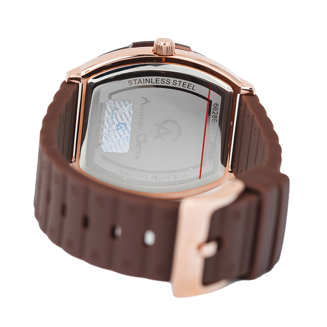Jam Tangan Alexandre Christie Eternity AC 6628 BFRROBO Women Brown Dial Brown Rubber Strap