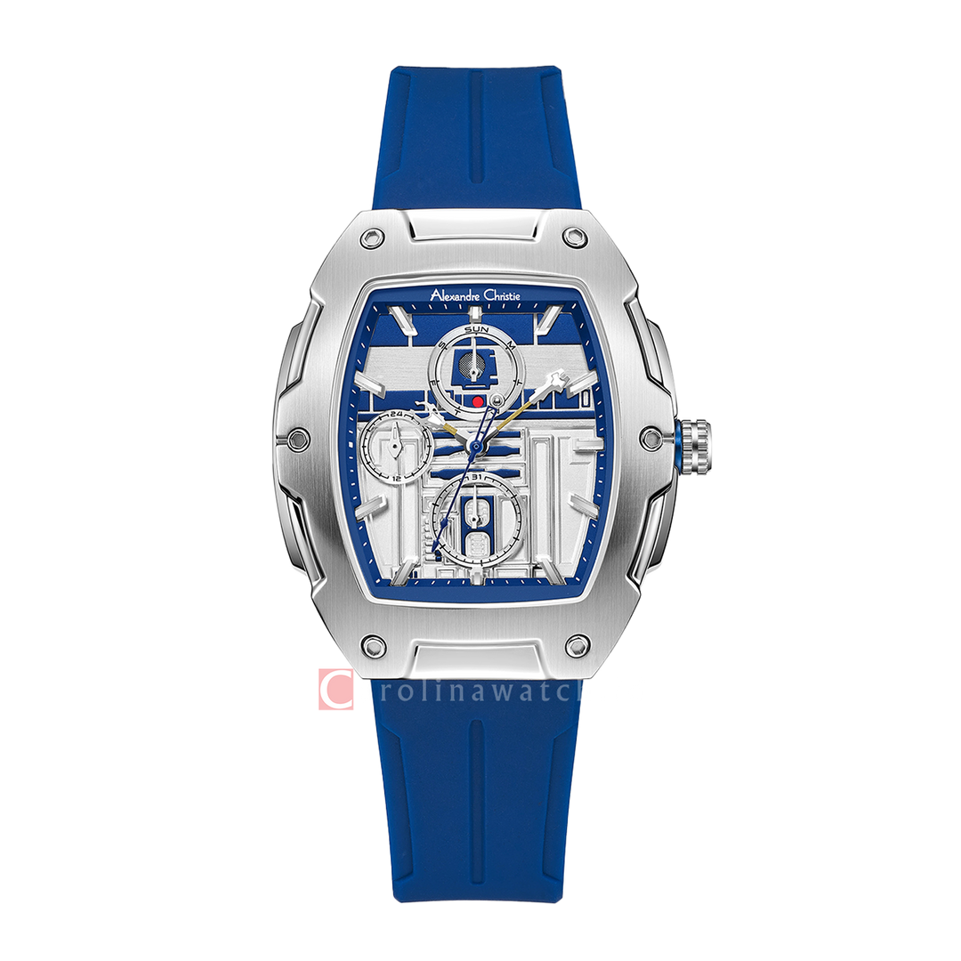 Jam Tangan Alexandre Christie x Star Wars AC 6629 BCRRD1 R2-D2 Edition Women Analog Dial Blue Rubber Strap Limited Edition