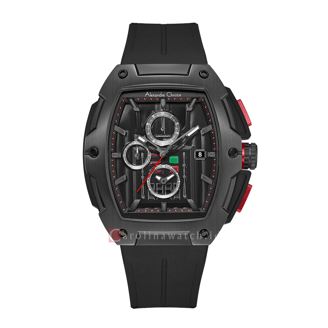 Jam Tangan Alexandre Christie x Star Wars AC 6629 MCRDV2 Darth Vader Edition Men Black Dial Black Rubber Strap Limited Edition