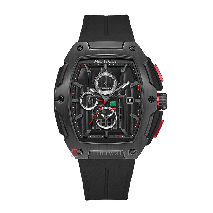 Jam Tangan Alexandre Christie x Star Wars AC 6629 MCRDV2 Darth Vader Edition Men Black Dial Black Rubber Strap Limited Edition