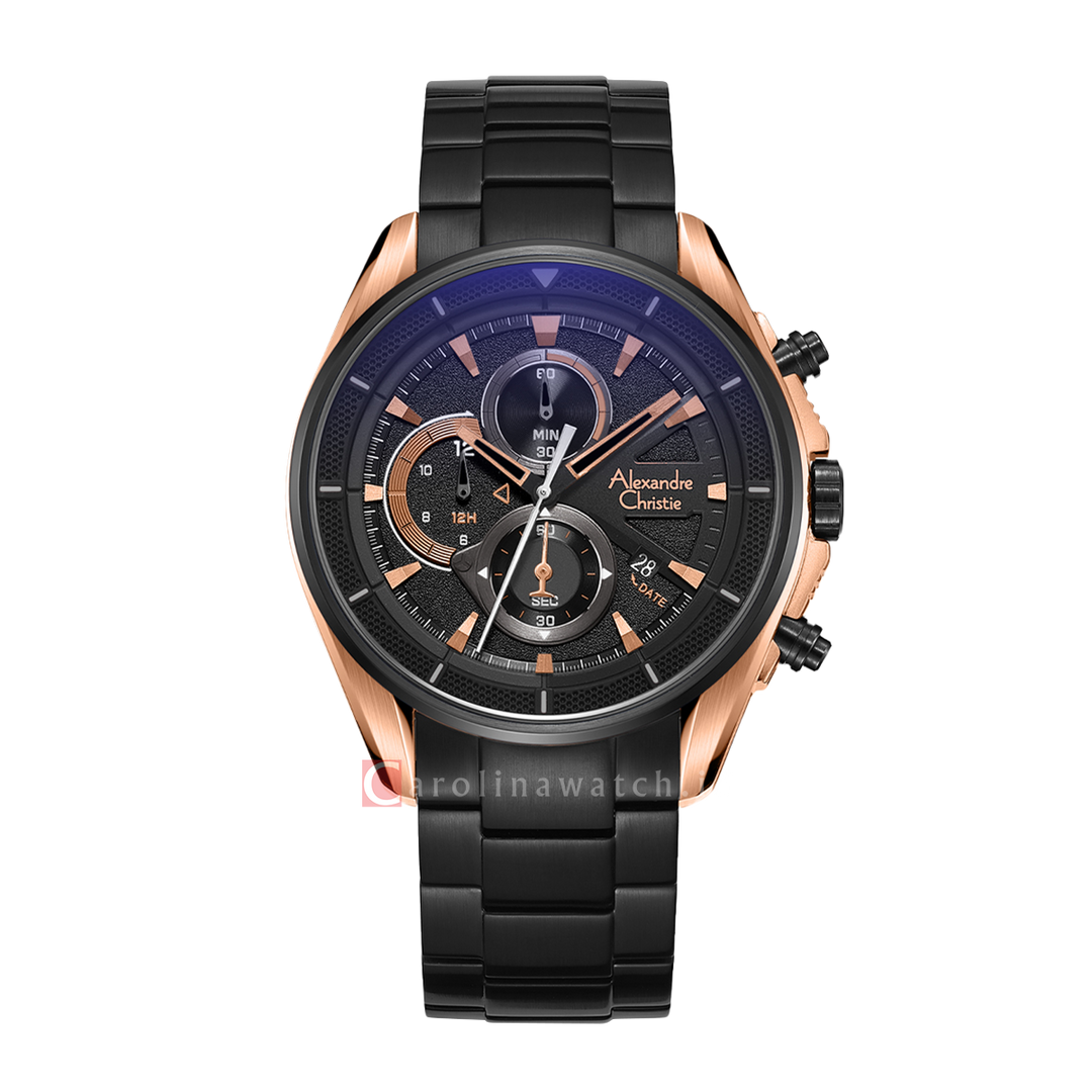 Jam Tangan Alexandre Christie Chronograph AC 6662 MCBBRBA Men Black Di Carolina Watch