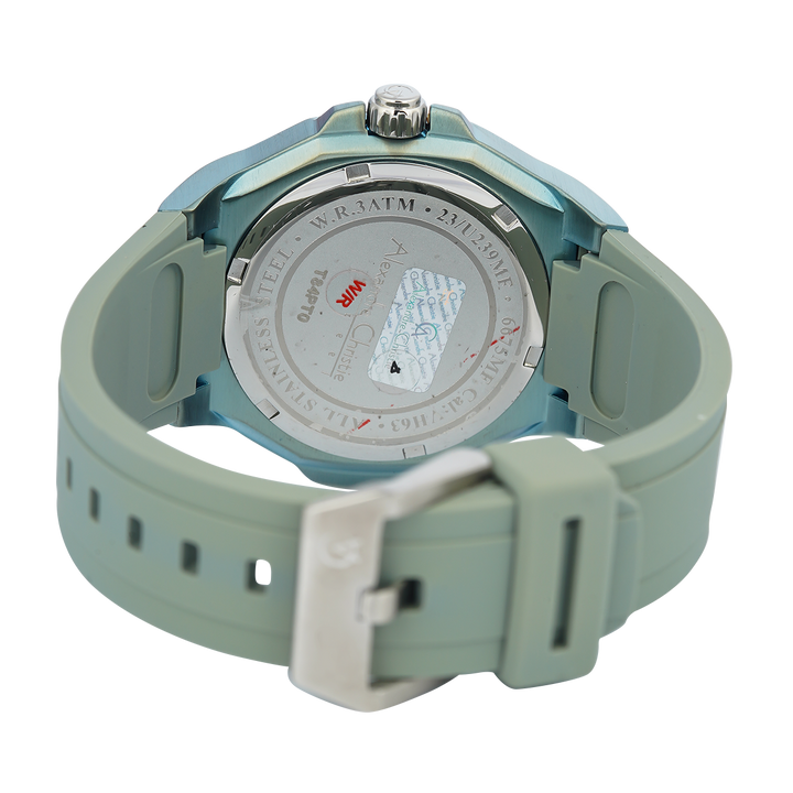 Jam Tangan Alexandre Christie AC 6675 MFRTRLE Men Light Green Dial Light Green Rubber Strap