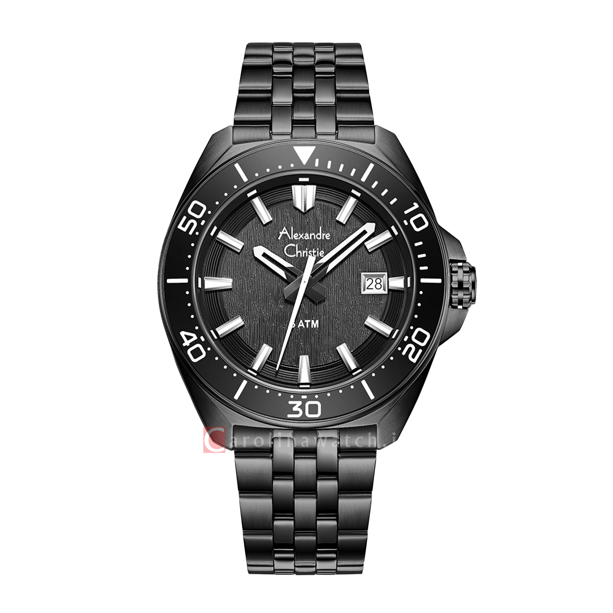 Jam Tangan Alexandre Christie AC 6687 MDBIPBA Men Black Dial Black Sta ...