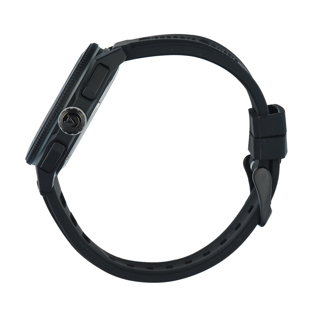 Jam Tangan Alexandre Christie AC 6688 MCRIPBA Men Black Dial Black Rubber Strap