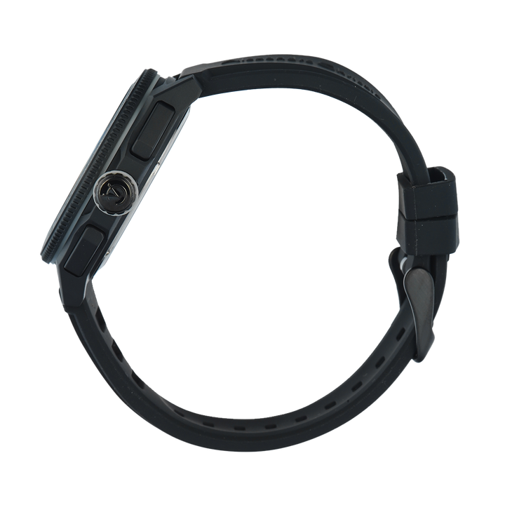 Jam Tangan Alexandre Christie AC 6688 MCRIPBA Men Black Dial Black Rubber Strap