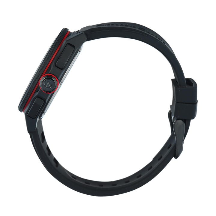 Jam Tangan Alexandre Christie AC 6688 MCRIPBARE Men Black Dial Black Rubber Strap