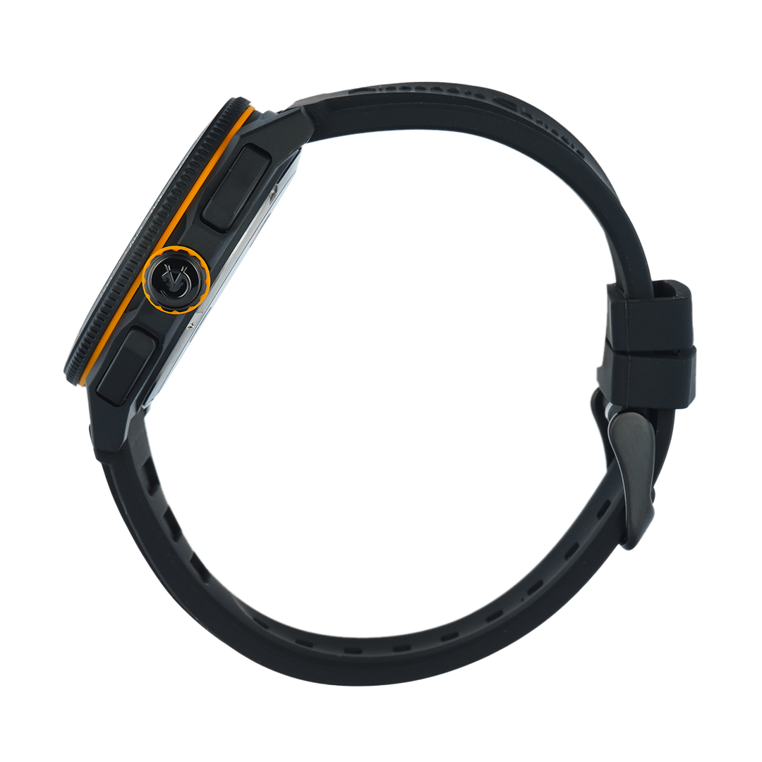 Jam Tangan Alexandre Christie AC 6688 MCRIPBAYL Men Black Dial Black Rubber Strap