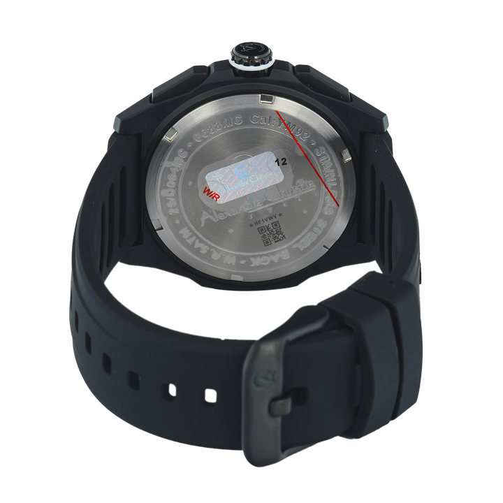 Jam Tangan Alexandre Christie AC 6688 MCRIPSL Men Silver White Dial Black Rubber Strap