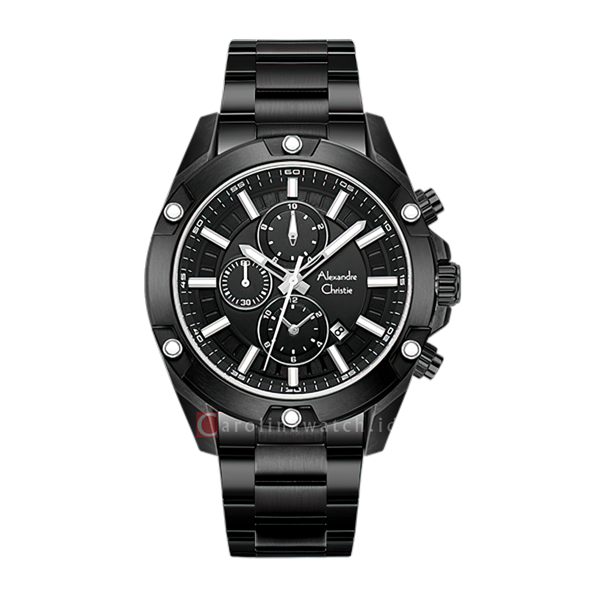 Jam Tangan Alexandre Christie AC 6690 MCFIPBASL Men Black Dial Black S ...