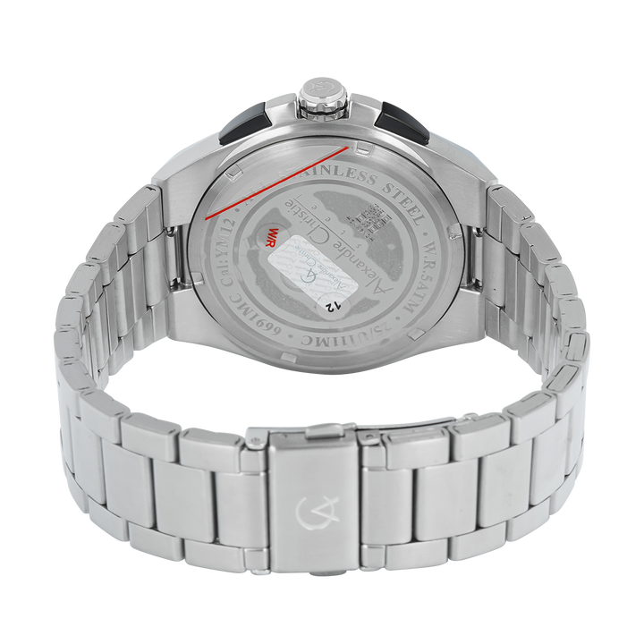 Jam Tangan Alexandre Christie AC 6691 MCFTBSL Men White Dial Stainless Steel Strap