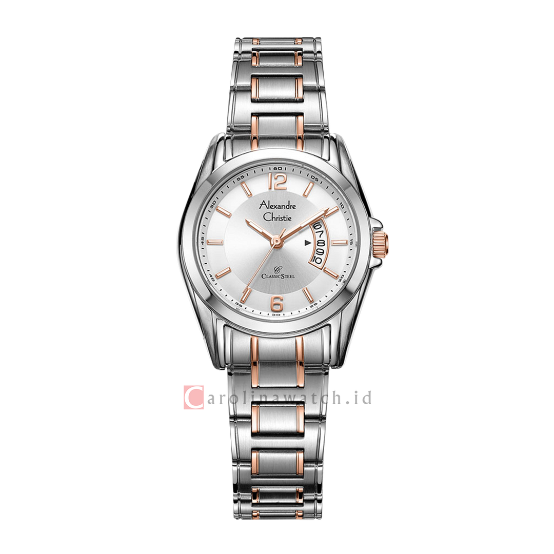 Jam Tangan Alexandre Christie Classic Steel AC 8289 LDBTRSL Women Silver Dial Stainless Steel Strap