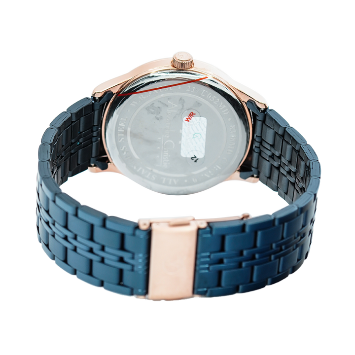 Jam Tangan Alexandre Christie Classic Steel AC 8348 MDBURBU Women Blue Dial Blue Stainless Steel Strap