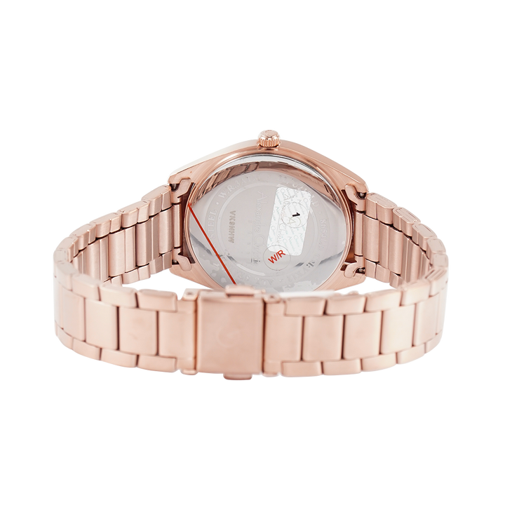 Jam Tangan Alexandre Christie Classic Steel AC 8654 LDBRGSL Women Silver Dial Rose Gold Stainless Steel Strap