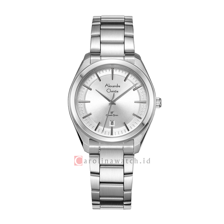 Jam Tangan Alexandre Christie AC 8654 LDBSSSL Women Silver Dial Stainless Steel Strap