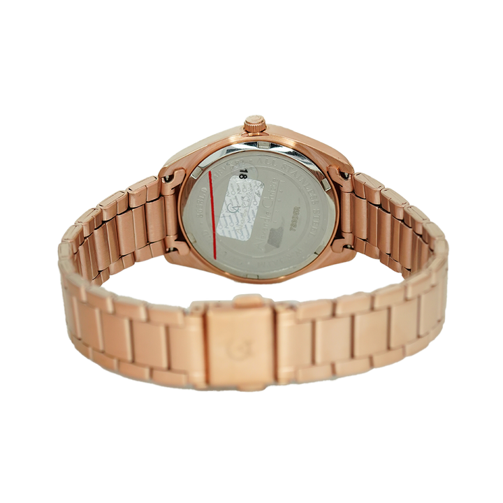 Jam Tangan Alexandre Christie Classic Steel AC 8658 LDBRGLN Women Rose Gold Dial Rose Gold Stainless Steel Strap