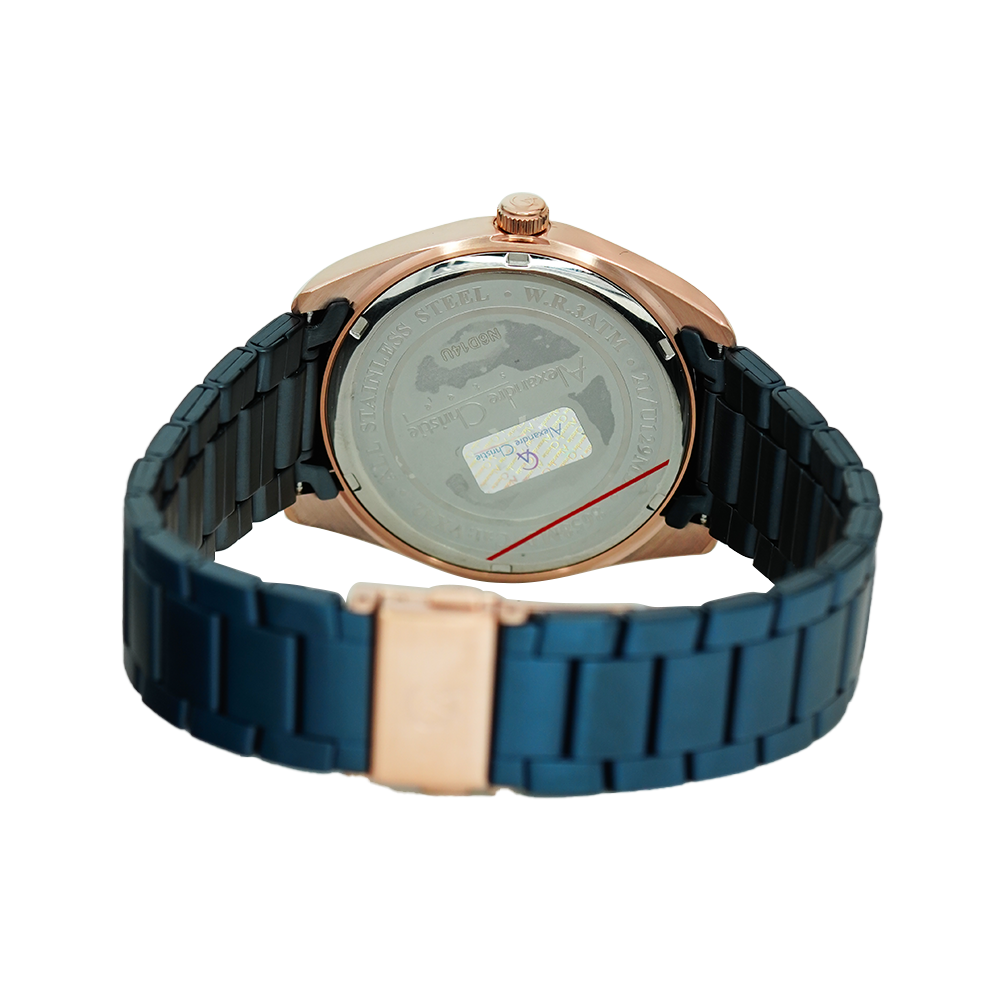 Jam Tangan Alexandre Christie Classic Steel AC 8658 MDBURBU Men Blue Dial Blue Stainless Steel Strap