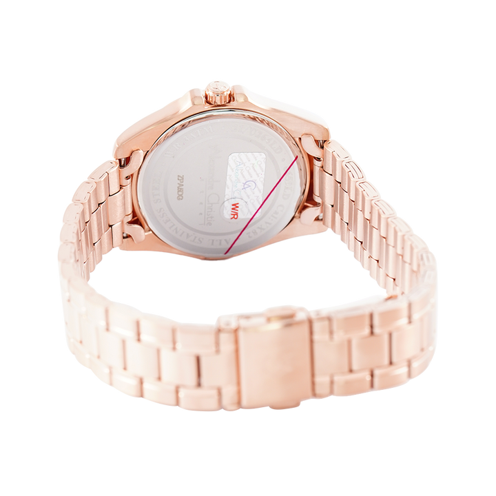 Jam Tangan Alexandre Christie Classic Steel AC 8659 LDBRGLN Women White Dial Rose Gold Stainless Steel Strap