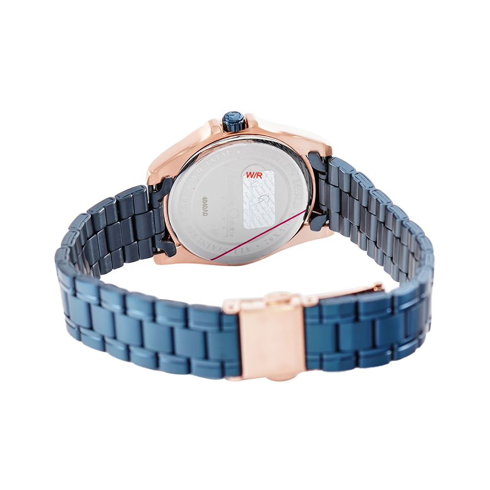 Jam Tangan Alexandre Christie Classic Steel AC 8659 LDBURBU Women Blue Dial Blue Stainless Steel Strap