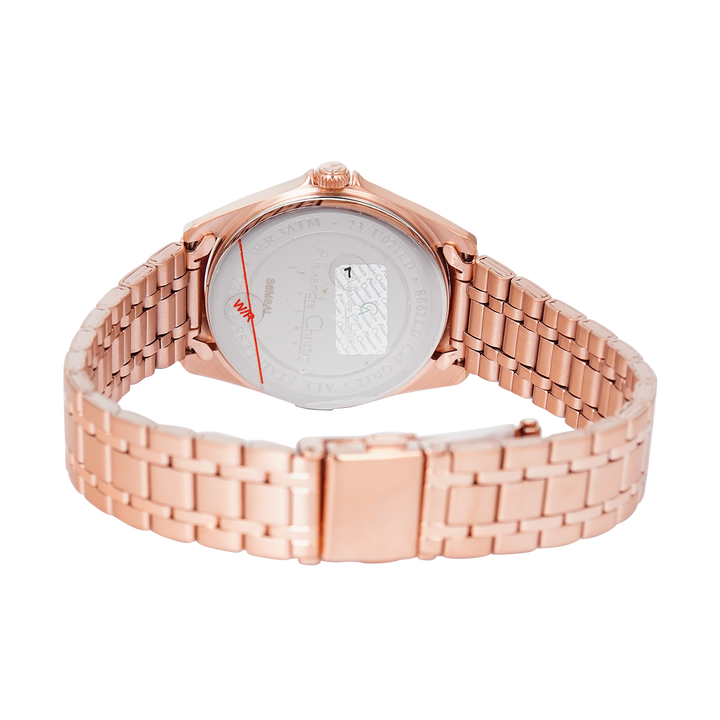 Jam Tangan Alexandre Christie AC 8661 LDBRGSL Women Silver Dial Rose Gold Stainless Steel Strap