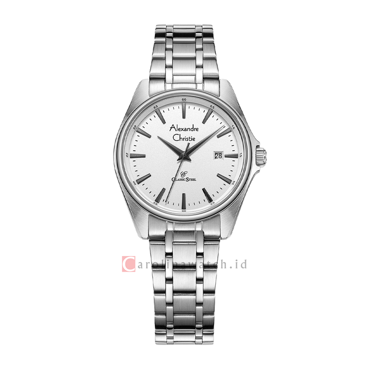 Jam Tangan Alexandre Christie AC 8661 LDBSSSL Women Silver Dial Stainless Steel Strap