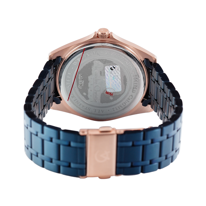 Jam Tangan Alexandre Christie AC 8661 MDBURBU Men Blue Dial Blue Stainless Steel Strap