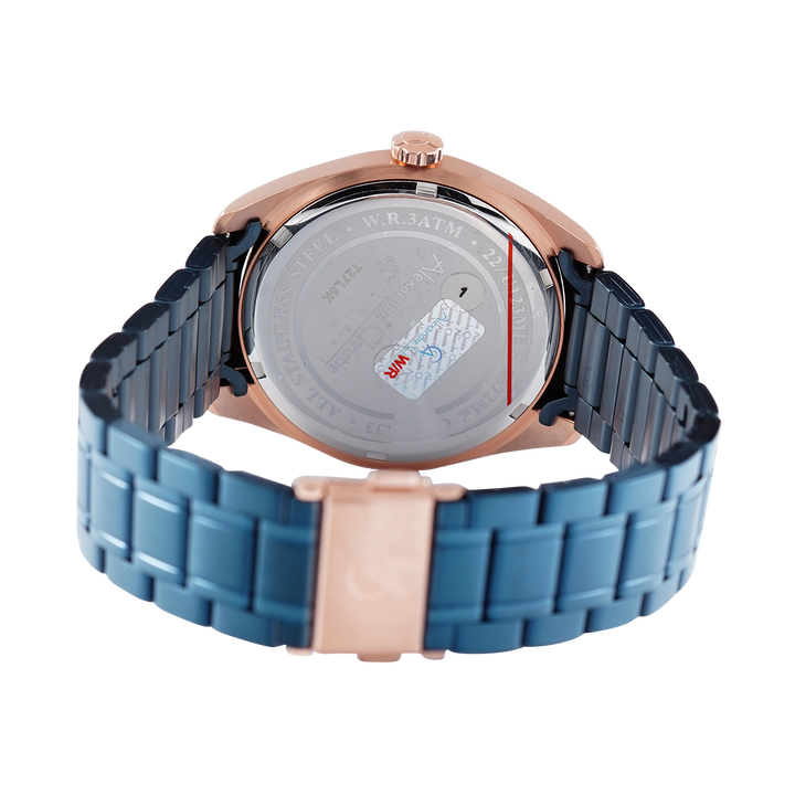 Jam Tangan Alexandre Christie Classic Steel AC 8672 MEBURBU Men Blue Dial Blue Stainless Steel Strap