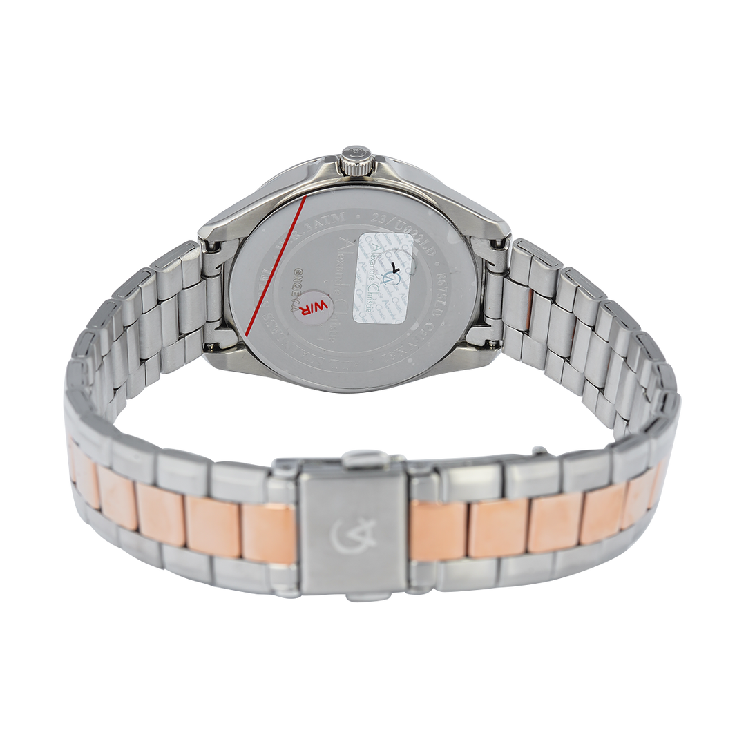 Jam Tangan Alexandre Christie Classic AC 8675 LDBTRSL Women Silver Dial Dual Tone Stainless Steel Strap