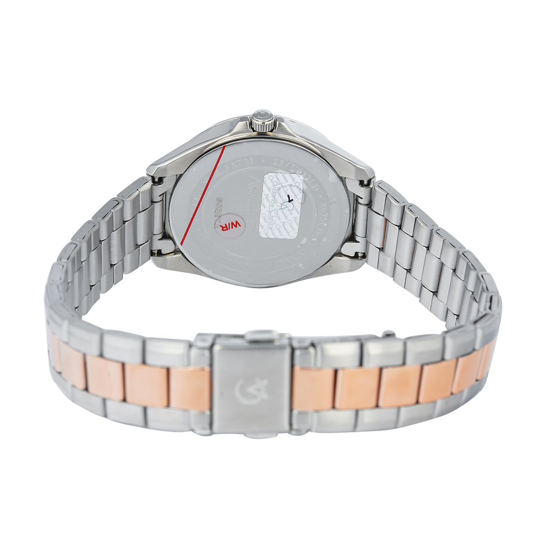 Jam Tangan Alexandre Christie Classic AC 8675 MDBTRSL Men Silver Dial Dual Tone Stainless Steel Strap