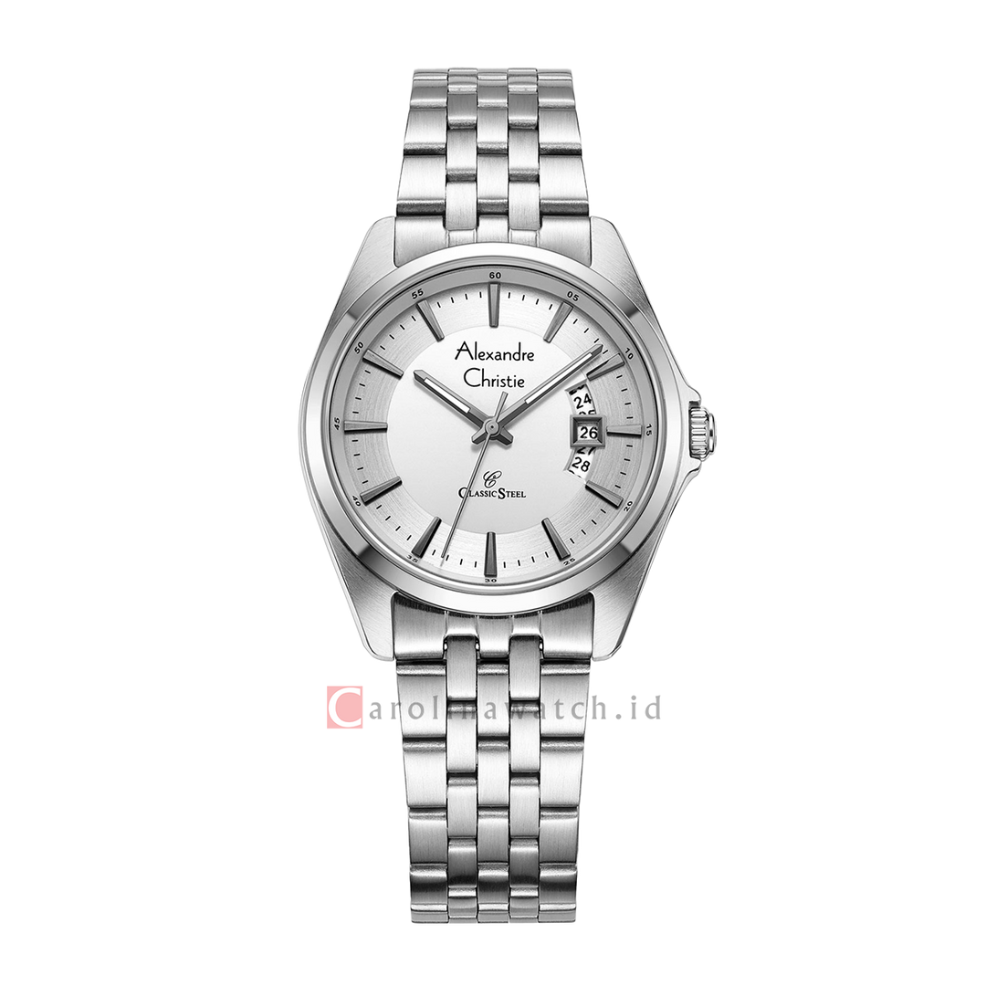 Jam Tangan Alexandre Christie Classic Steel AC 8677 LDBSSSL Silver Dial Stainless Steel Strap