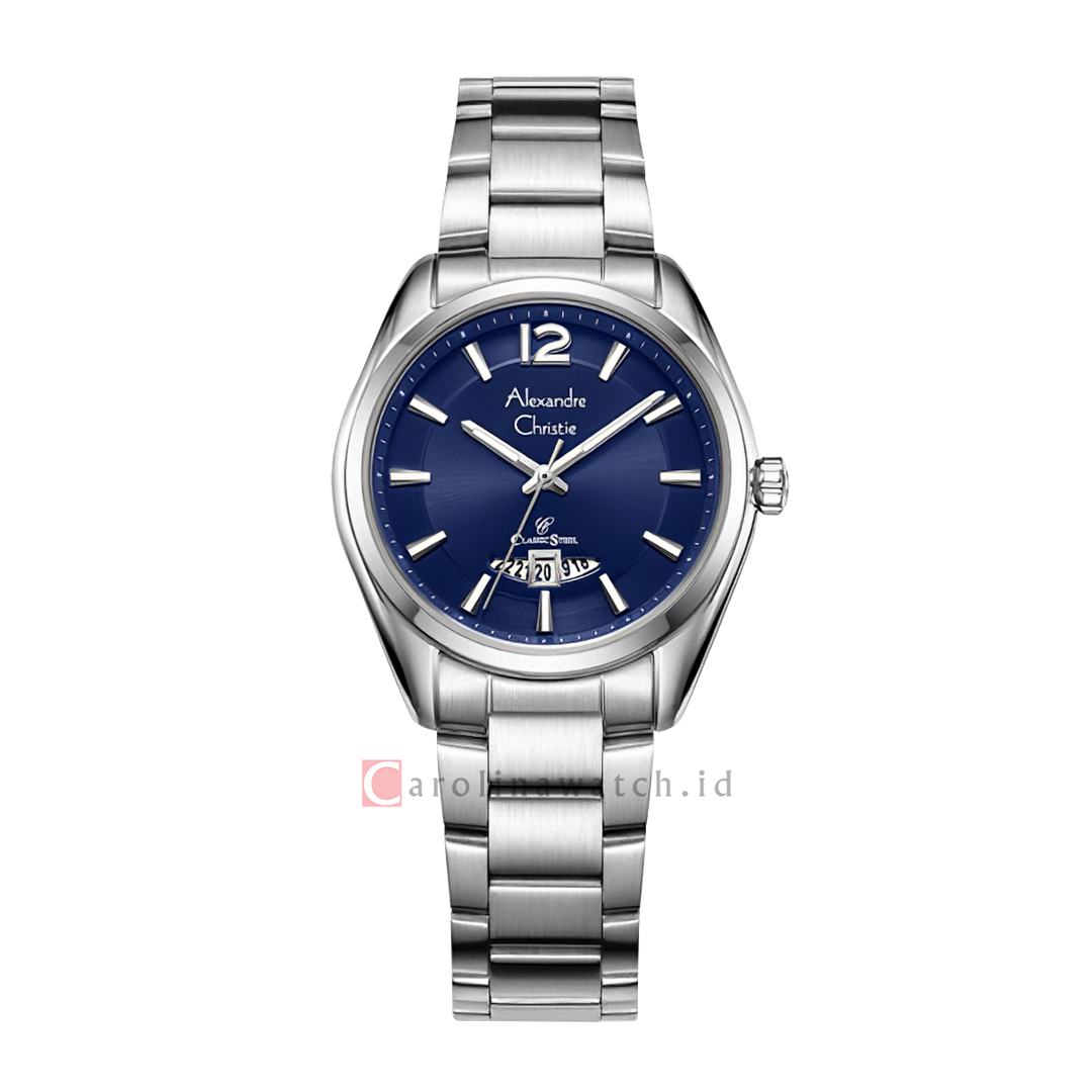 Jam Tangan Alexandre Christie Classic Steel AC 8679 LDBSSBU Women Blue Dial Stainless Steel Strap