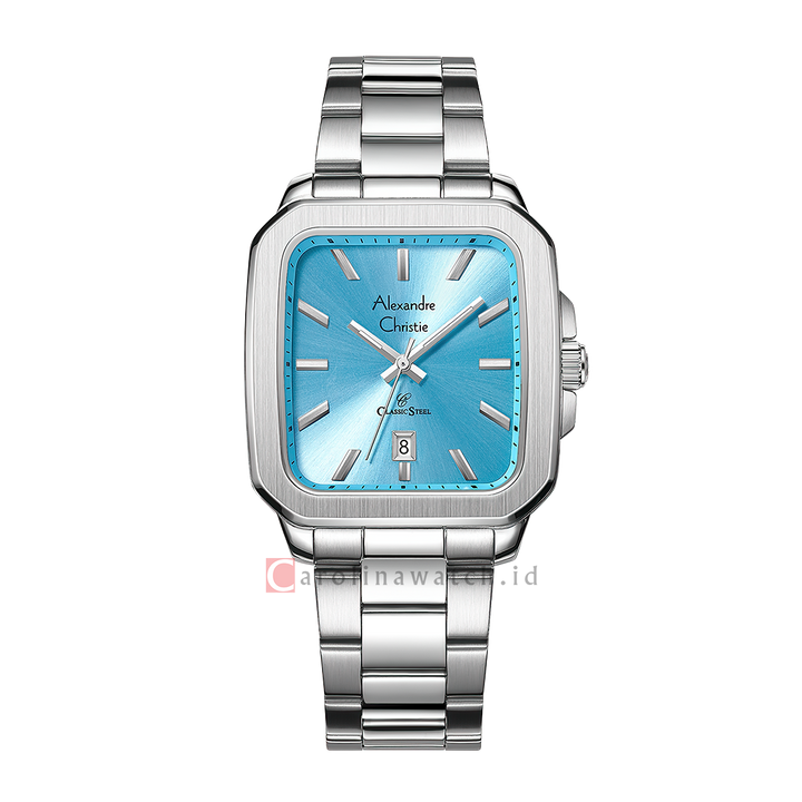 Jam Tangan Alexandre Christie Macaron Series AC 8687 MDBSSLB Men Blue Dial Stainless Steel Strap