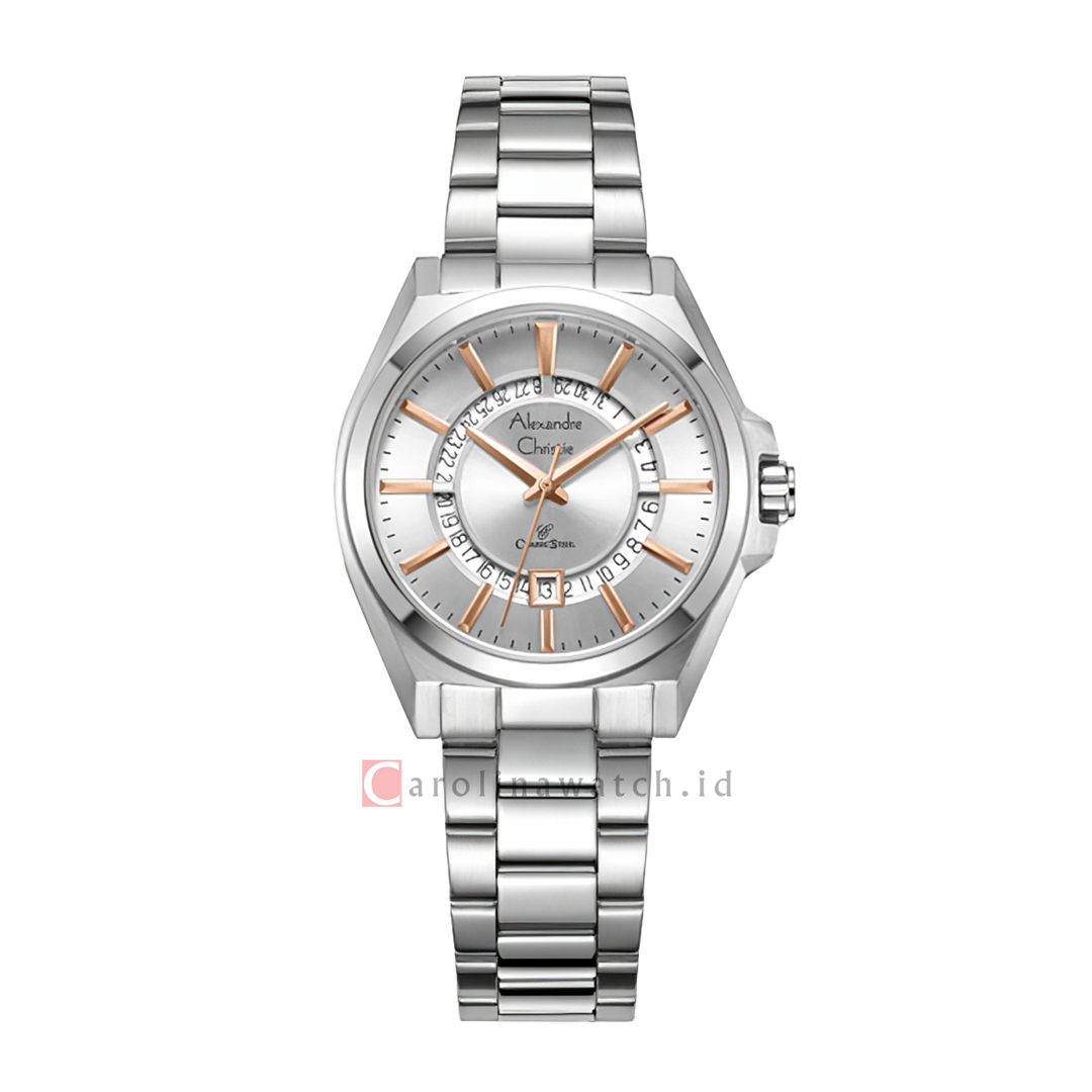 Jam Tangan Alexandre Christie Classic Steel AC 8688 LDBSSSLRG Women Silver Dial Stainless Steel Strap