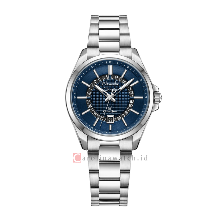 Jam Tangan Alexandre Christie Classic Steel AC 8691 LDBSSBU Women Blue Dial Stainless Steel Strap