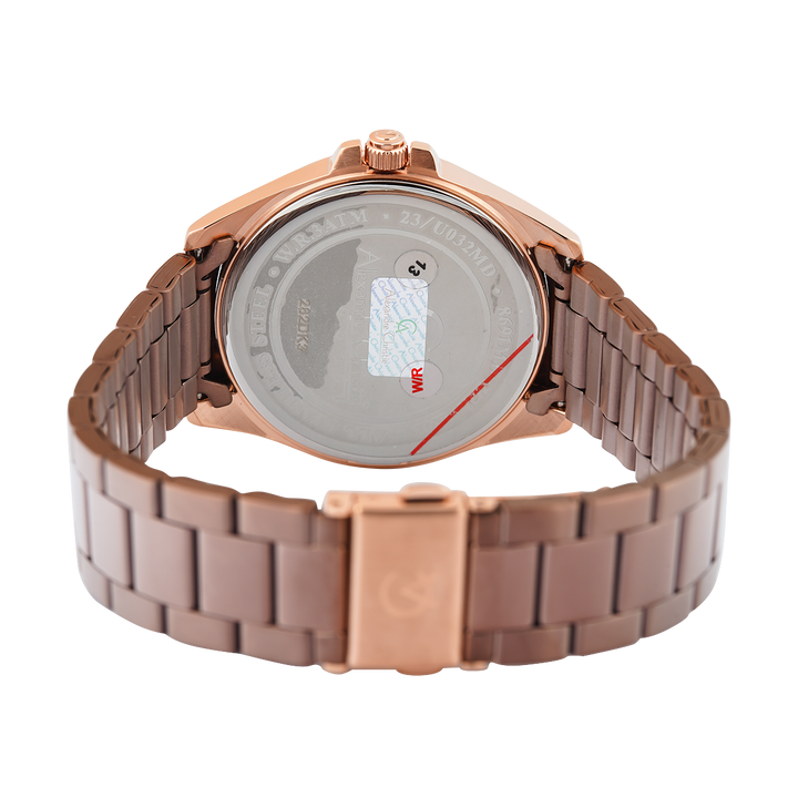 Jam Tangan Alexandre Christie Classic Steel AC 8691 MDBROBO Men Brown Dial Brown Stainless Steel Strap