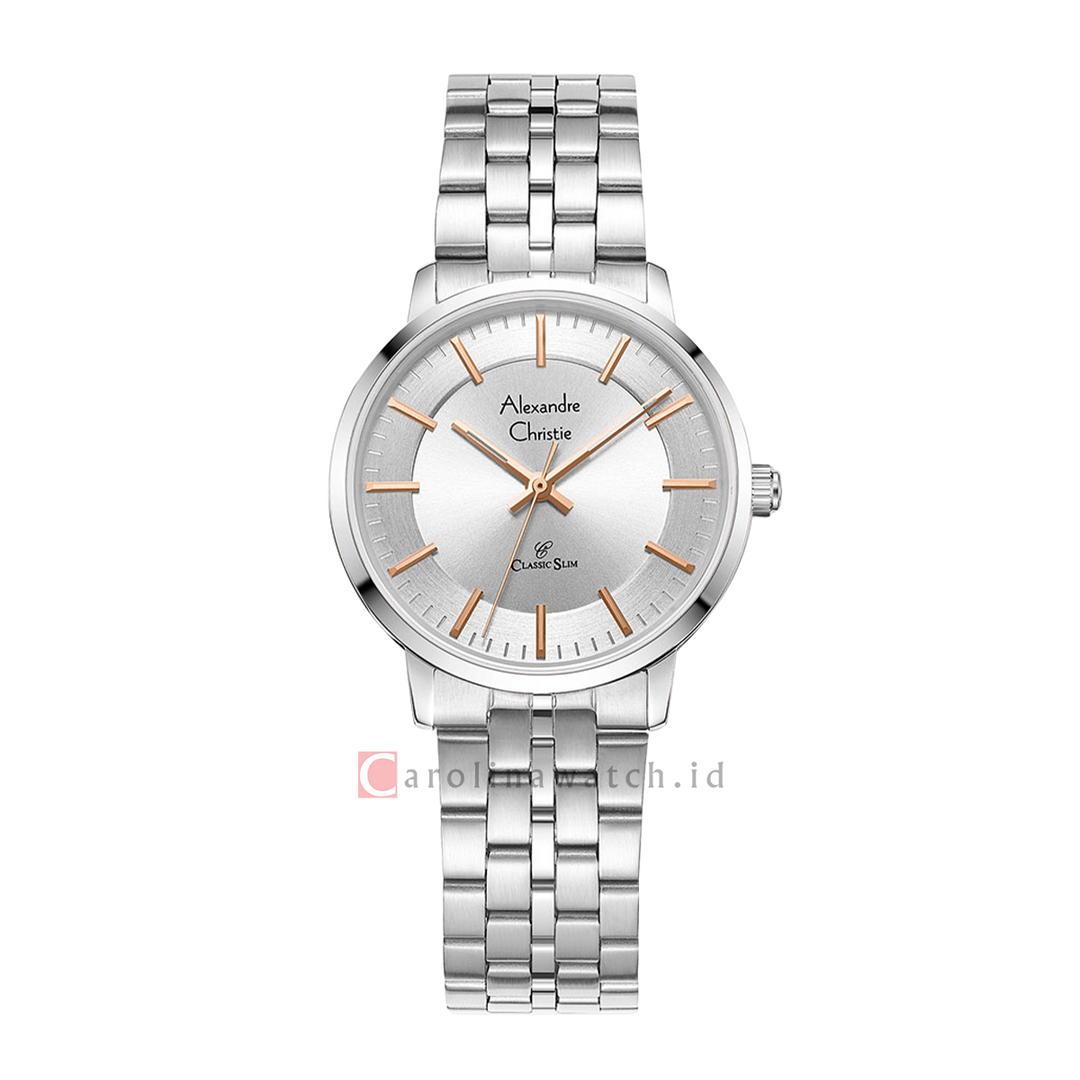 Jam Tangan Alexandre Christie Classic Slim AC 8692 LHBSSSLRG Women Silver Dial Stainless Steel Strap